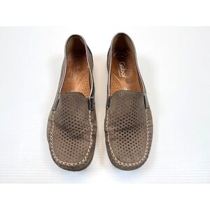 Gabor Comfort Soft Moccasin Perforated Loafers Women 4.5 US 7 Leather Slip on